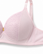 Women's Padded Lace Bra with Adjustable Straps | Hook & Eye Closure, Floral Lace Cups, Wide Underband, Full Coverage, Daily Wear – صورة 3