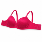 Padded Bra with Adjustable Straps and Back Closure-Red – صورة 2