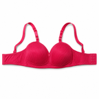 Padded Bra with Adjustable Straps and Back Closure-Red – صورة 3