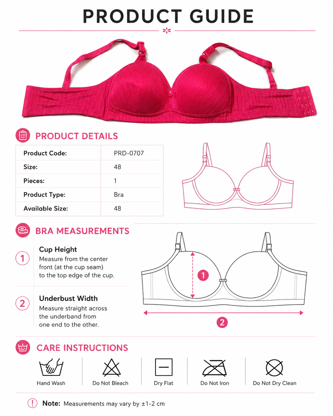 Padded Bra with Adjustable Straps and Back Closure-Red – صورة 4