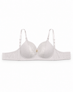 Women's Padded Lace Bra with Adjustable Straps | Hook & Eye Closure, Floral Lace Cups, Wide Underband, Full Coverage, Daily Wear – صورة 3