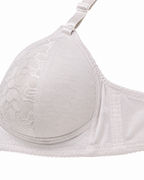 Women's Padded Lace Bra with Adjustable Straps | Hook & Eye Closure, Floral Lace Cups, Wide Underband, Full Coverage, Daily Wear – صورة 5