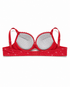 Padded Bra with Lace Detail, Butterfly Print, Adjustable Straps | Hook Back Closure, Lace Cup Trim, Butterfly Print Design, Daily Wear, Girls & Women – صورة 5