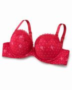 Padded Bra with Lace Detail, Butterfly Print, Adjustable Straps | Hook Back Closure, Lace Cup Trim, Butterfly Print Design, Daily Wear, Girls & Women – صورة 1