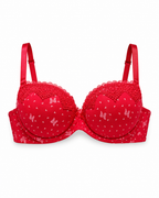Padded Bra with Lace Detail, Butterfly Print, Adjustable Straps | Hook Back Closure, Lace Cup Trim, Butterfly Print Design, Daily Wear, Girls & Women – صورة 2