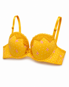 Padded Bra with Lace Detail, Butterfly Print, Adjustable Straps – صورة 3