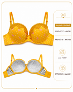 Padded Bra with Lace Detail, Butterfly Print, Adjustable Straps – صورة 5