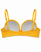 Padded Bra with Lace Detail, Butterfly Print, Adjustable Straps | Hook Back Closure, Lace Cup Trim, Butterfly Print Design, Daily Wear, Girls & Women – صورة 1