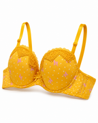 Padded Bra with Lace Detail, Butterfly Print, Adjustable Straps | Hook Back Closure, Lace Cup Trim, Butterfly Print Design, Daily Wear, Girls & Women – صورة 2