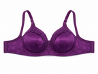 Women's Padded Bra with Lace Detail and Adjustable Straps | Daily Wear, Lace Embroidery, Adjustable Straps, Soft Padded Cup, Purple – صورة 4
