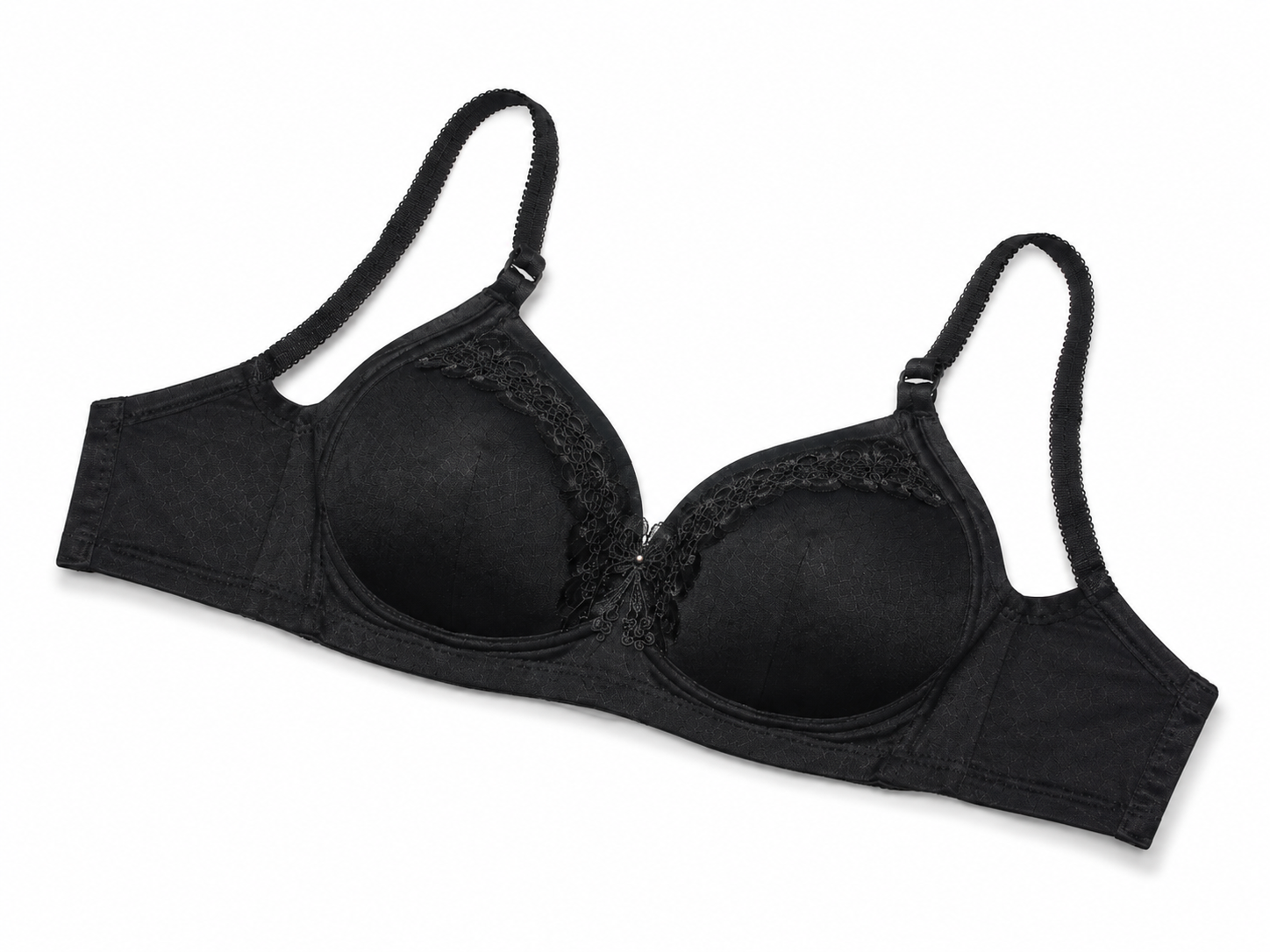 Women's Padded Bra 3-Pack with Lace Detail, Daily Wear | Adjustable Straps, Embroidered Cup, Soft & Comfortable, Multiple Colours, Everyday Support – صورة 3