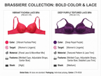 Women's Padded Bra with Lace Detail and Adjustable Straps | Daily Wear, Lace Embroidery, Adjustable Straps, Soft Padded Cup, Purple – صورة 1