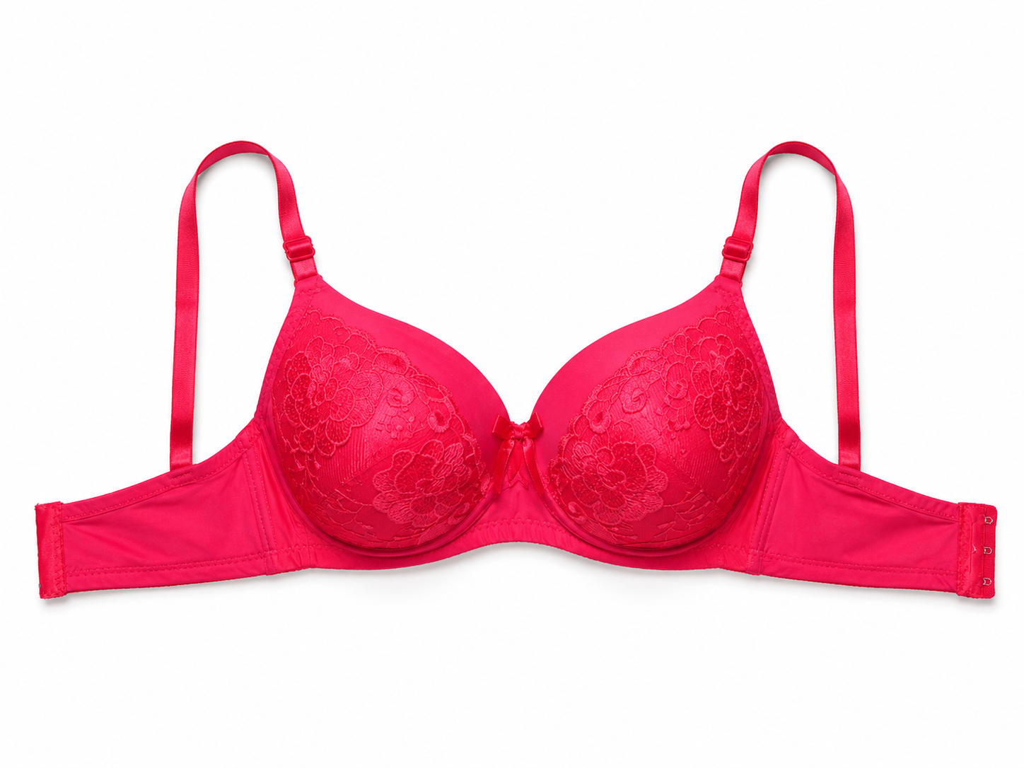 Women's Padded Bra with Lace Detail and Adjustable Straps | Daily Wear, Lace Embroidery, Adjustable Straps, Soft Padded Cup, Purple – صورة 3