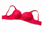 Women's Padded Bra with Lace Detail and Adjustable Straps | Daily Wear, Lace Embroidery, Adjustable Straps, Soft Padded Cup, Purple – صورة 4
