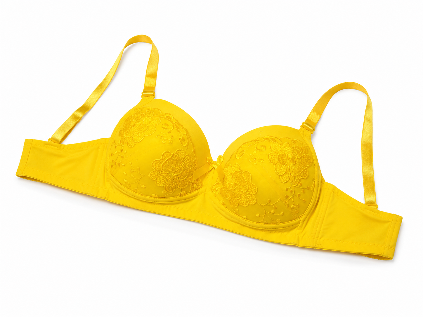 Women's Padded Bra 3-Pack with Lace Detail, Daily Wear | Adjustable Straps, Embroidered Cup, Soft & Comfortable, Multiple Colours, Everyday Support – صورة 3