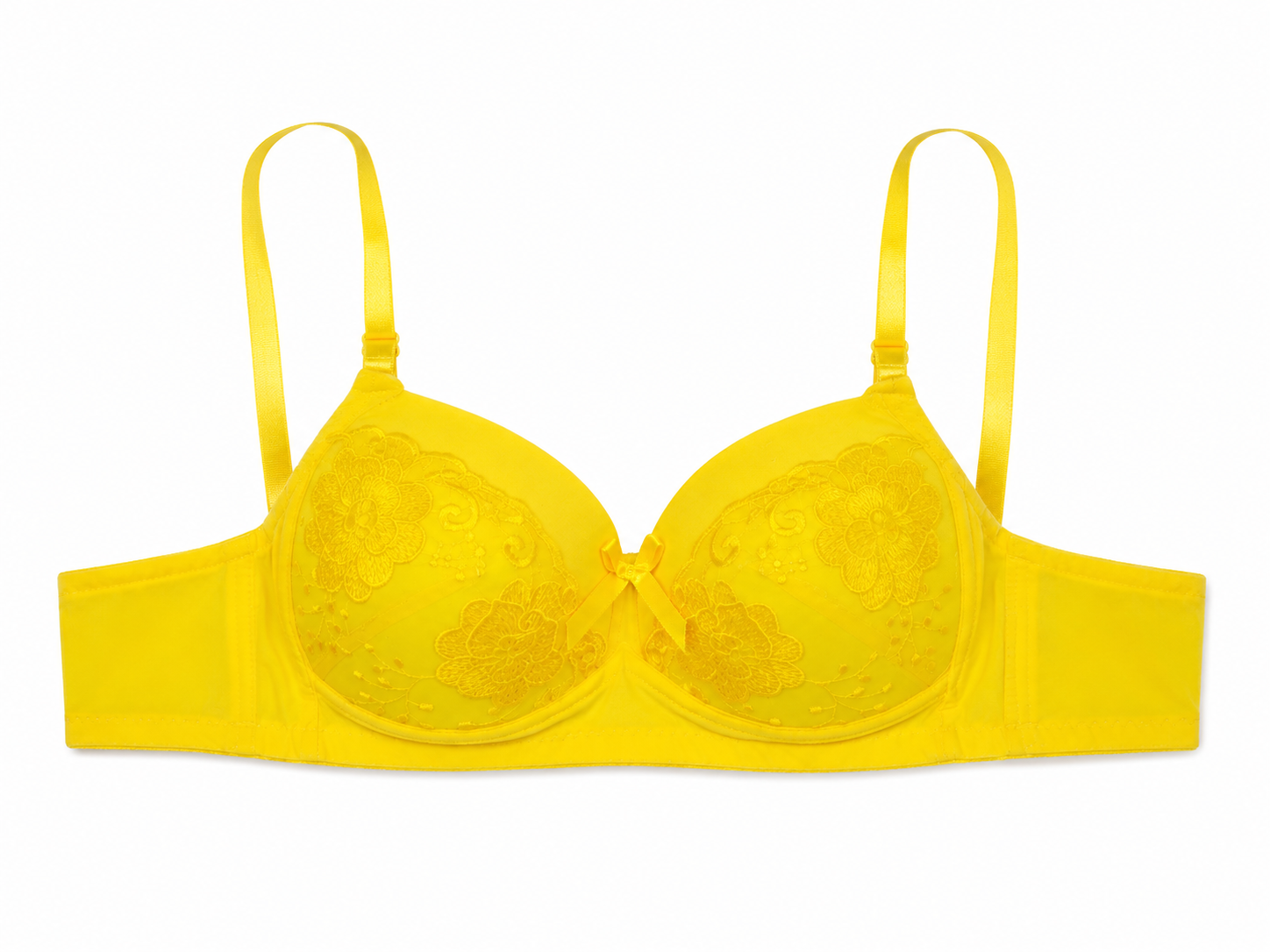 Women's Padded Bra 3-Pack with Lace Detail, Daily Wear | Adjustable Straps, Embroidered Cup, Soft & Comfortable, Multiple Colours, Everyday Support – صورة 4