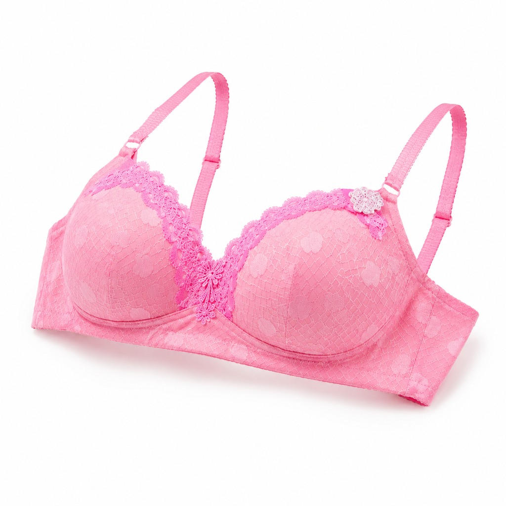 Women's Padded Bra with Lace Trim & Adjustable Straps | Daily Wear, Soft Padded Cup, Multiple Colours, Feminine Design, Comfortable Fit – صورة 3