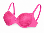 Women's Padded Balconette Bra with Floral Lace & Bow Detail | Adjustable Straps, Daily Wear, Soft Padded Cup, Hot Pink / Fuchsia, Feminine Design – صورة 4