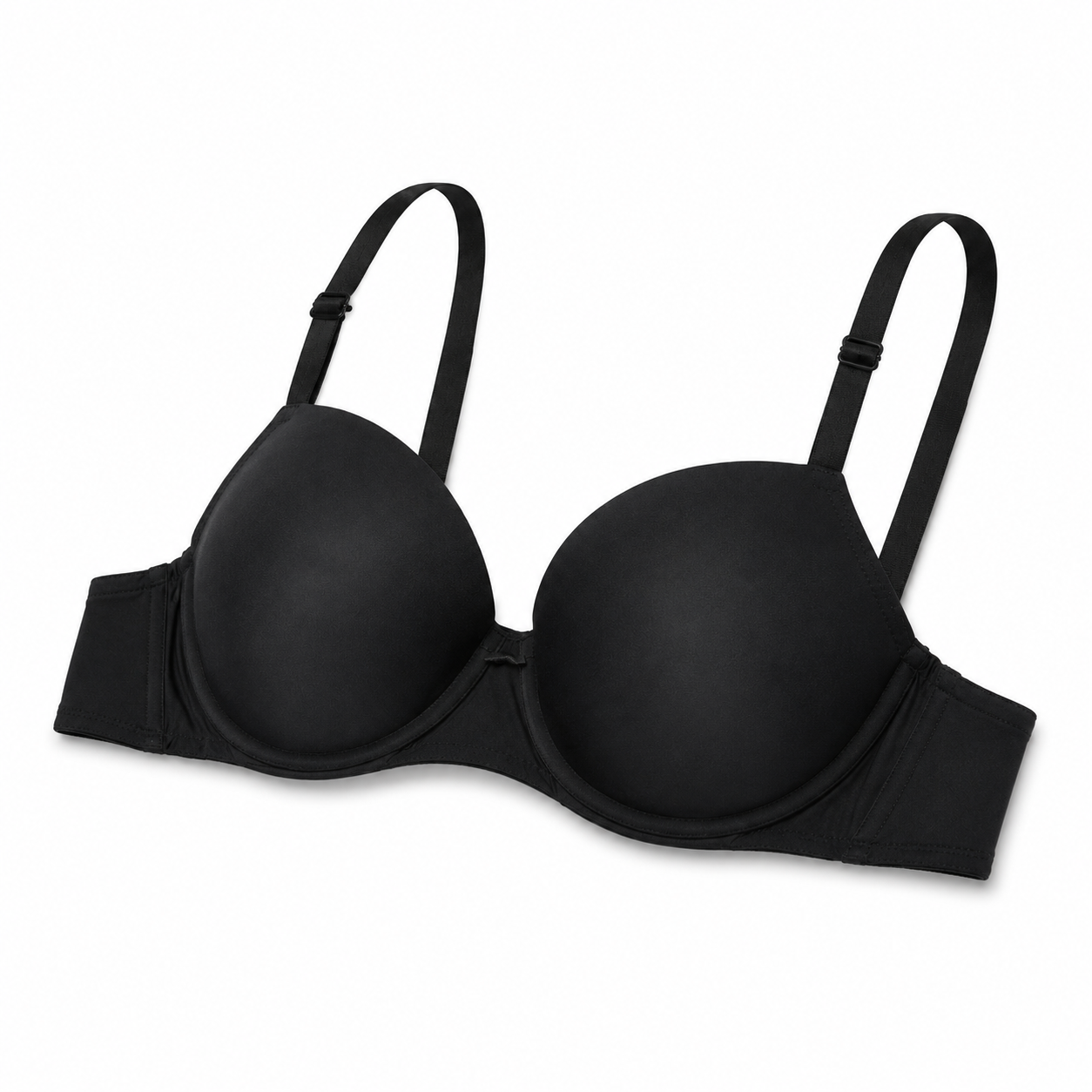 Women's Padded Bra Pack of 2, Plain Daily Wear, Black & Yellow | Adjustable Straps, Smooth Soft Cup, Everyday Comfort, 2-Piece Set, Underwired Support – صورة 3