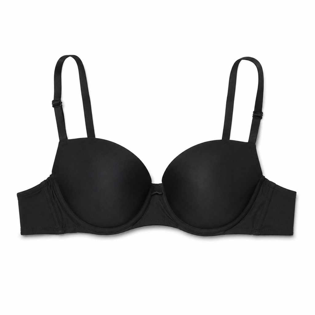 Women's Padded Bra Pack of 2, Plain Daily Wear, Black & Yellow | Adjustable Straps, Smooth Soft Cup, Everyday Comfort, 2-Piece Set, Underwired Support – صورة 4