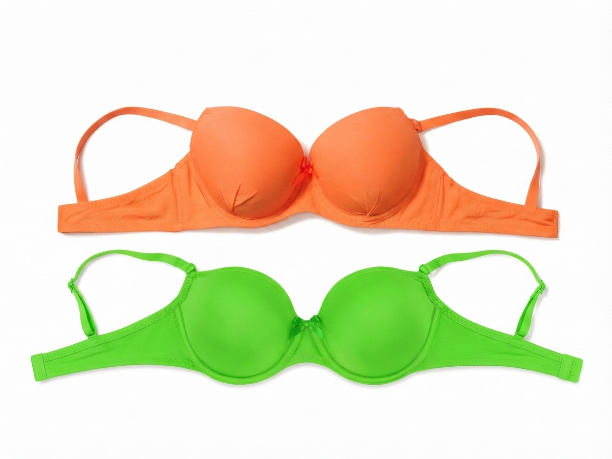 Women's Padded Bra with Adjustable Straps, Orange | Soft Cup Support, Centre Bow Detail, Daily Wear, Vibrant Colour, Smooth Fit – صورة 1