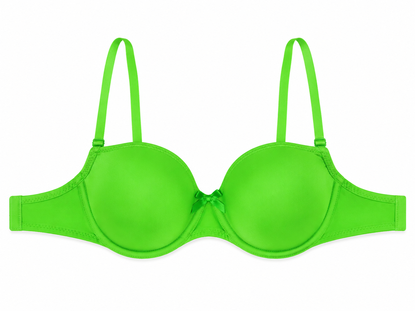 Women's Padded Bra with Adjustable Straps, Orange | Soft Cup Support, Centre Bow Detail, Daily Wear, Vibrant Colour, Smooth Fit – صورة 4