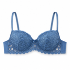 Women's Padded Lace Bra with Adjustable Straps, 3 Colours-Size 42 | Floral Lace Design, Back Closure, Daily Wear, Underwired Support, Scalloped Trim – صورة 3