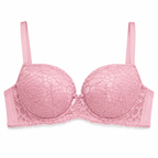 Women's Padded Lace Bra with Adjustable Straps, Pack of 3 | Floral Lace Design, Back Hook Closure, Everyday Wear, Soft & Comfortable, 3 Colours Included – صورة 4