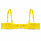 Yellow Lace Padded Bra with Adjustable Straps, Size 40 | Floral Lace Design, Back Closure, Padded Cups, Daily Wear, Women's Lingerie – صورة 2