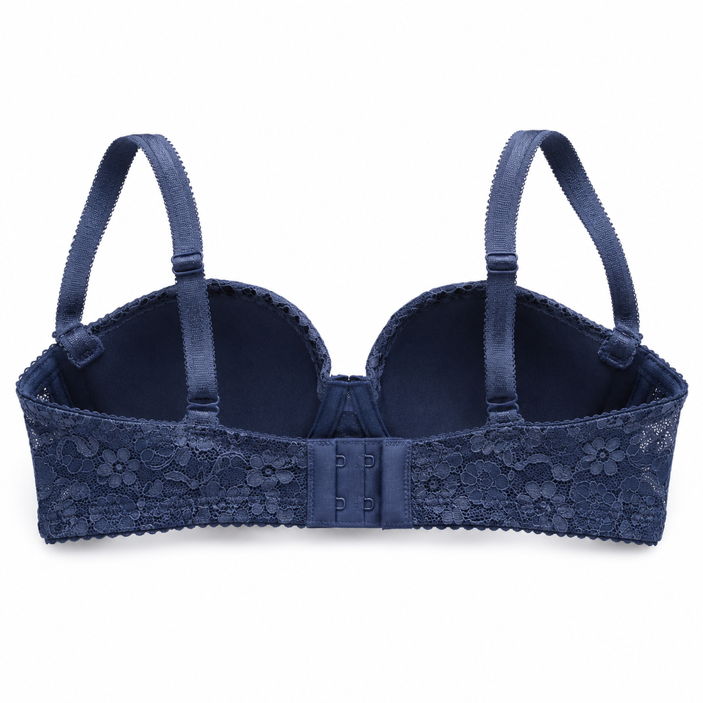 Women's Lace Push-Up Bra with Padded Cups & Adjustable Straps-Size 52 | Floral Lace Detail, Back Hook Closure, Daily Wear, Soft & Supportive, Multiple Colours – صورة 1