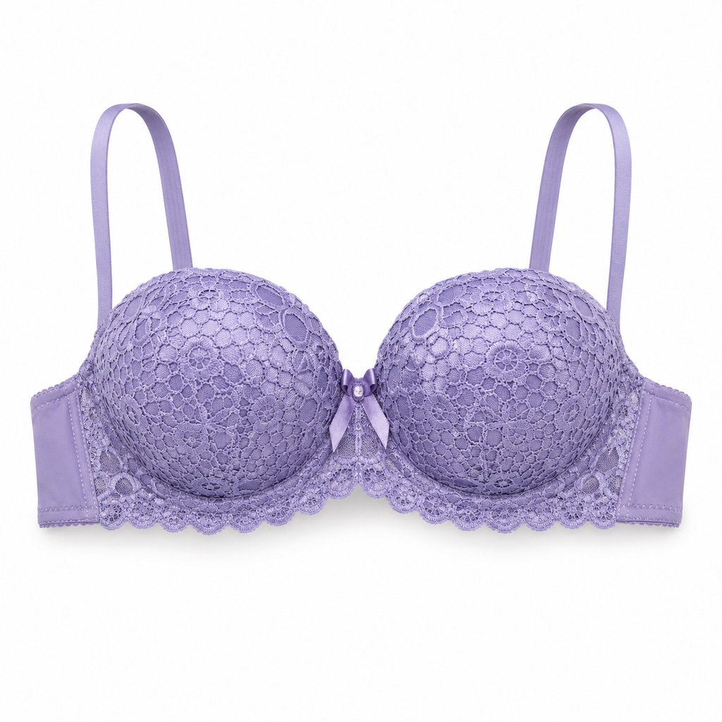 Women's Padded Lace Bra with Adjustable Straps, Pack of 3 | Floral Lace Design, Back Hook Closure, Everyday Wear, Soft & Comfortable, 3 Colours Included – صورة 4