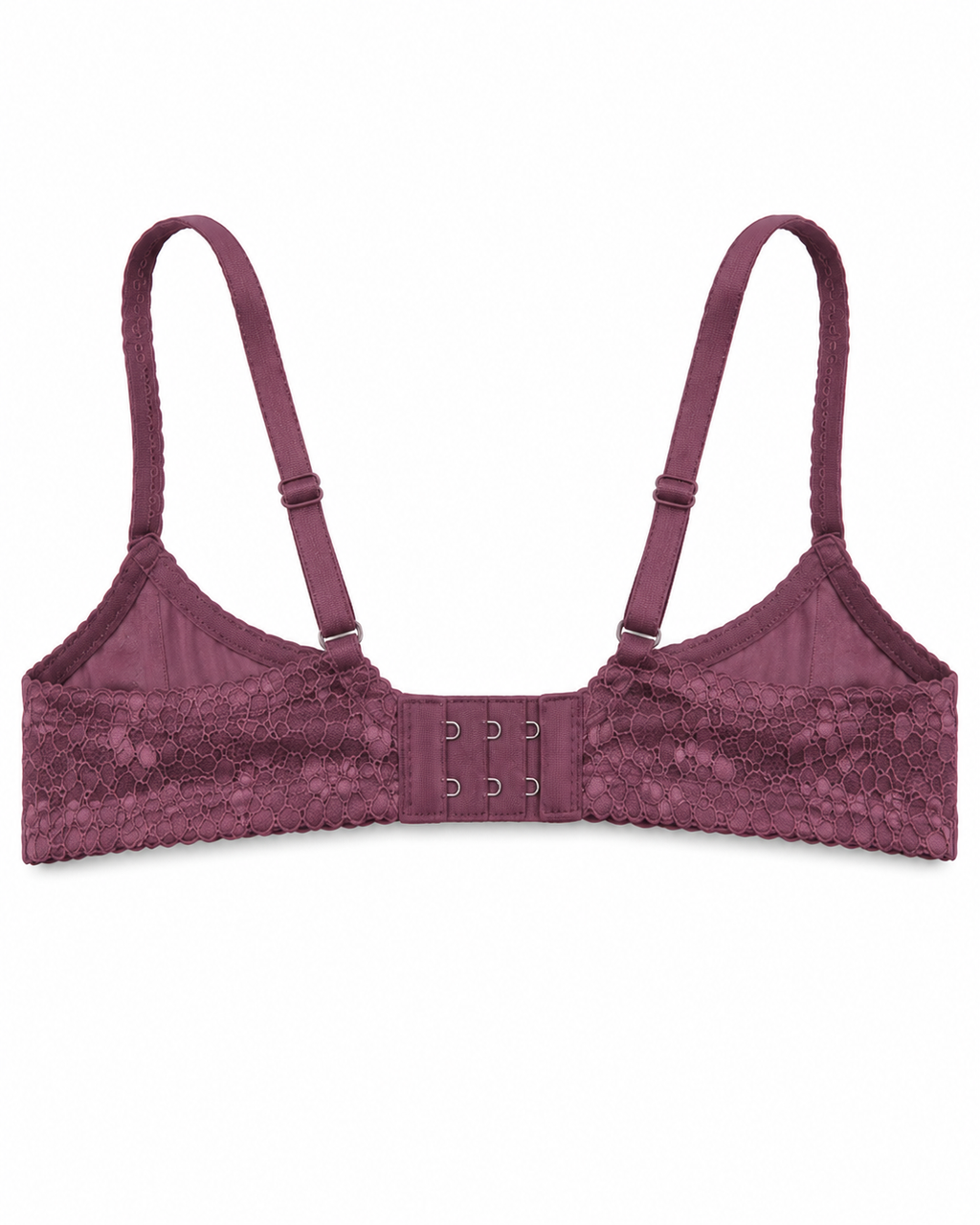 Women's Push-Up Lace Bra Dusty Pink with Adjustable Straps | Padded Cups, Floral Lace Design, Multi-Hook Back Closure, Lightweight Fabric, Size 50 – صورة 2