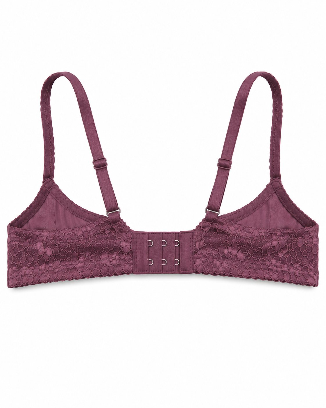 Women's Push-Up Lace Bra Dusty Pink with Adjustable Straps | Padded Cups, Floral Lace Design, Multi-Hook Back Closure, Lightweight Fabric, Size 50 – صورة 2