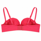 Women's Padded Lace Bra Pink Floral with Adjustable Straps-Size 44 | Hook & Eye Back Closure, Underwired Support, Lace Overlay Cups, Daily Wear, Size 44 – صورة 2