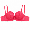 Women's Padded Lace Bra Pink Floral with Adjustable Straps-Size 44 | Hook & Eye Back Closure, Underwired Support, Lace Overlay Cups, Daily Wear, Size 44 – صورة 3