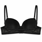 Women's Padded Lace Bra with Adjustable Straps & Back Hook-Size 44 | 2-Pack Set, Beige & Black, Floral Lace Design, Daily Wear, Front Closure – صورة 1