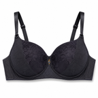 Women's Padded Bra Black with Lace Detail & Adjustable Straps-Size 58 | Back Hook Closure, Daily Weaar, Floral Lace Cups, Classic Black, Size 58 – صورة 3
