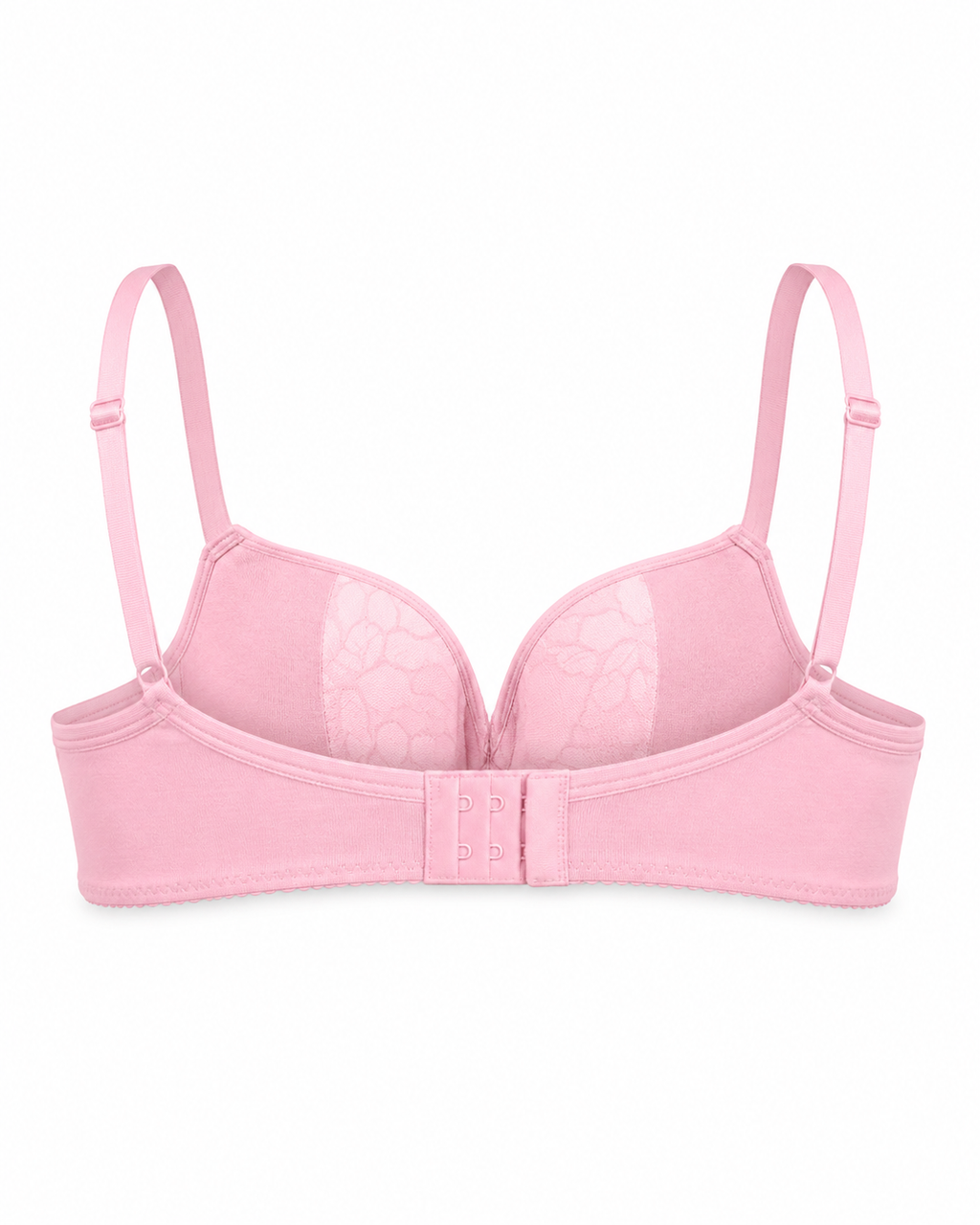 Pink Padded Push-Up Bra with Lace Cups, Size 50 | Adjustable Straps, Back Hook Closure, Lace Detail Cups, Lightweight Fit, Daily Wear – صورة 2