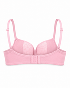 Pink Padded Push-Up Bra with Lace Cups, Size 50 | Adjustable Straps, Back Hook Closure, Lace Detail Cups, Lightweight Fit, Daily Wear – صورة 2