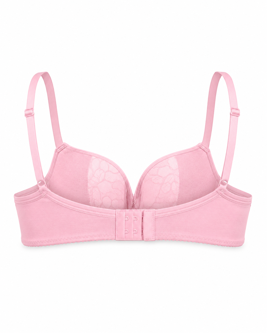 Pink Padded Push-Up Bra with Lace Cups, Size 50 | Adjustable Straps, Back Hook Closure, Lace Detail Cups, Lightweight Fit, Daily Wear – صورة 2