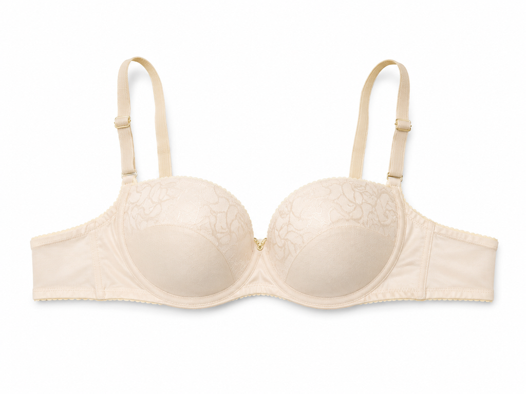 Women's Padded Balconette Bra with Adjustable Straps, 2-Pack | Lace Detail Cups, Back Closure, Nude & White, All-Day Comfort, Daily Wear-52 – صورة 3