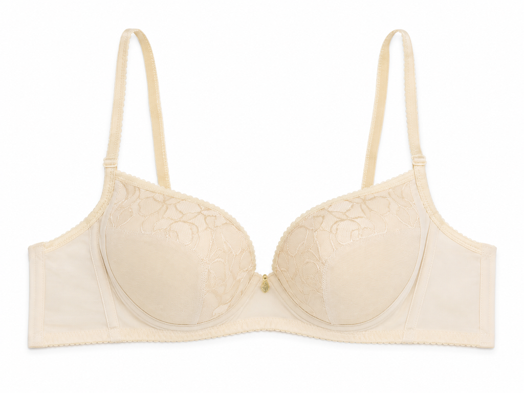 Women's Padded Balconette Bra with Adjustable Straps, 2-Pack | Lace Detail Cups, Back Closure, Nude & White, All-Day Comfort, Daily Wear-52 – صورة 4