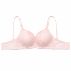 Women's Padded Lace Bra in Light Pink with Adjustable Straps-Size 56 | Floral Lace Detail, Back Closure, Daily Wear, Soft & Comfortable, Underwired Support – صورة 2