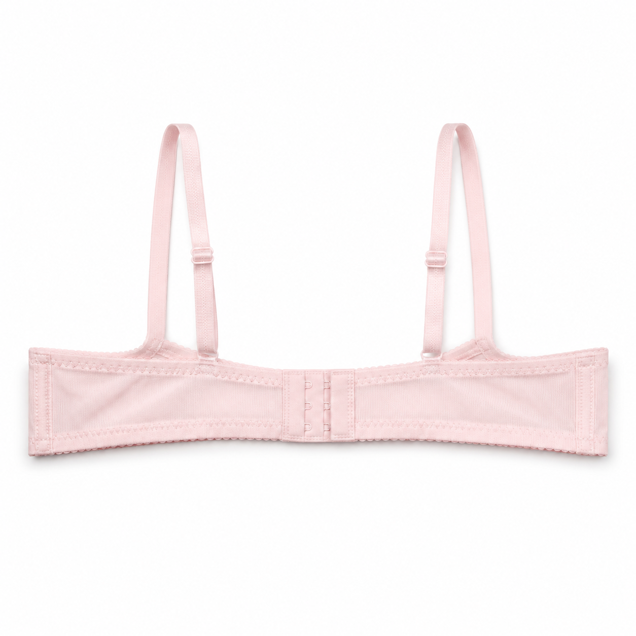 Women's Padded Lace Bra in Light Pink with Adjustable Straps-Size 56 | Floral Lace Detail, Back Closure, Daily Wear, Soft & Comfortable, Underwired Support – صورة 4