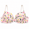 Women's Padded Bra with Colourful Print and Adjustable Straps-Size 38 | Multicolour Print, Padded Cups, Adjustable Straps, Back Closure, Everyday Wear – صورة 1