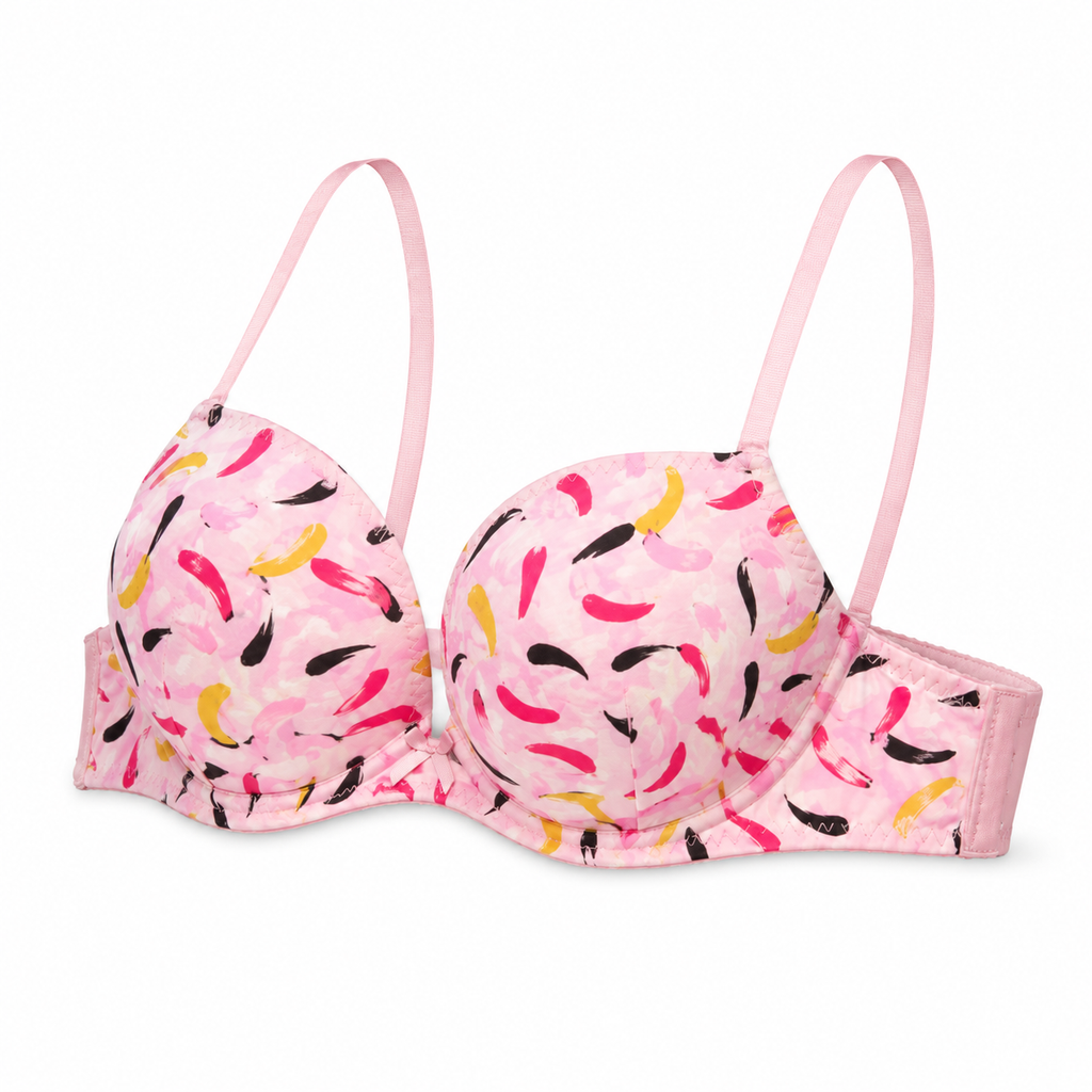 Women's Padded Bra with Printed Design and Adjustable Straps-Size 40 | Multicolour Print, Back Closure, Lightweight Fabric, Daily Wear, Soft & Comfortable – صورة 3