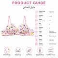 Women's Padded Printed Bra with Adjustable Straps | Multicolour Print, Back Closure, Soft Lightweight Fabric, Daily Wear, Full Coverage Cup – صورة 1