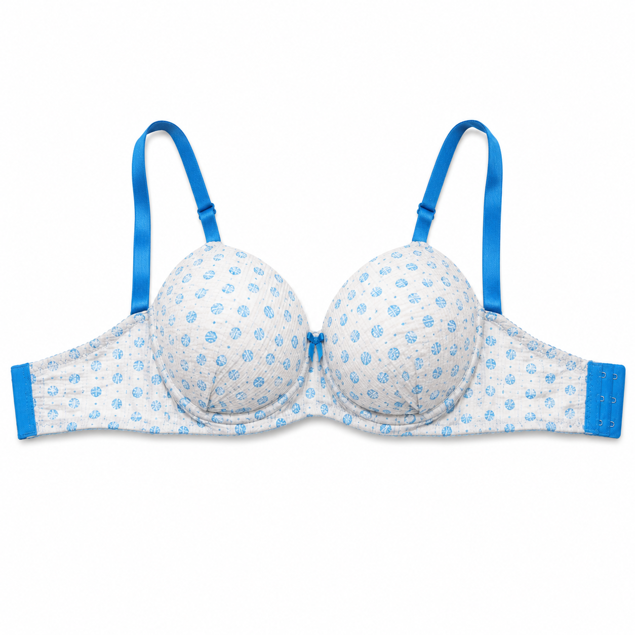 Girls' Push-Up Bra 3-Pack Size 50 Lace & Printed | Padded Cups, Adjustable Straps, Back Closure, 3 Colours Included, Daily Wear – صورة 1