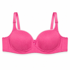 Women's Padded Bra Set of 3, Pink, Printed & Red-Size58 | Adjustable Straps, Multi-Hook Back Closure, Daily Wear, Varied Designs, Soft Fabric – صورة 2