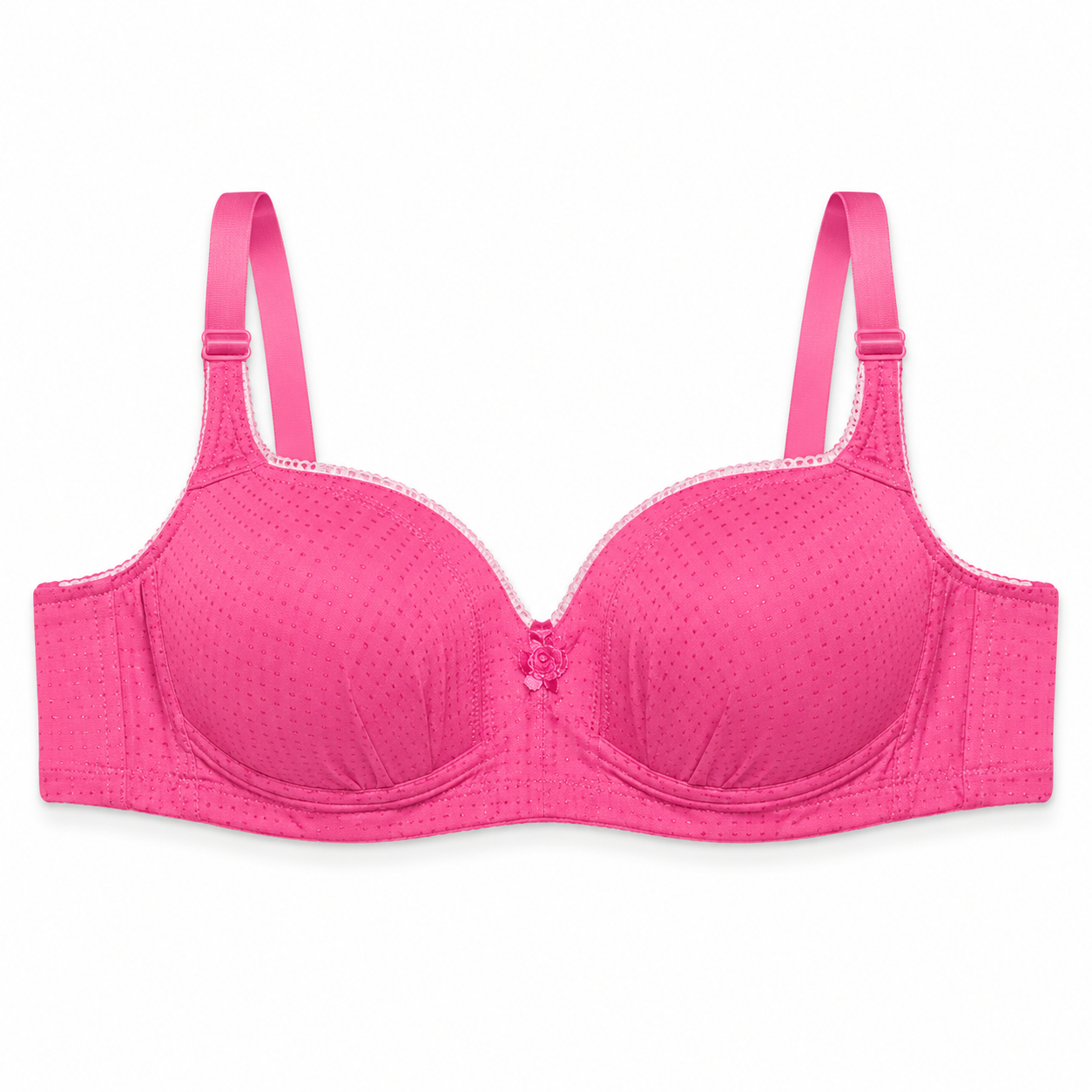 Women's Padded Bra Set of 3, Pink, Printed & Red-Size58 | Adjustable Straps, Multi-Hook Back Closure, Daily Wear, Varied Designs, Soft Fabric – صورة 2